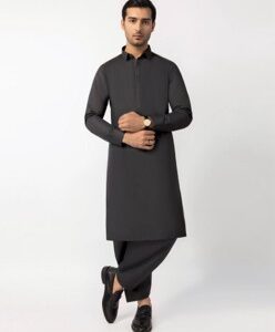 Charcoal Grey Unstitched Fabric