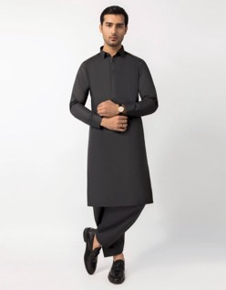 Charcoal Grey Unstitched Fabric