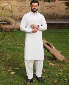 White Cotton Unstitched Fabric